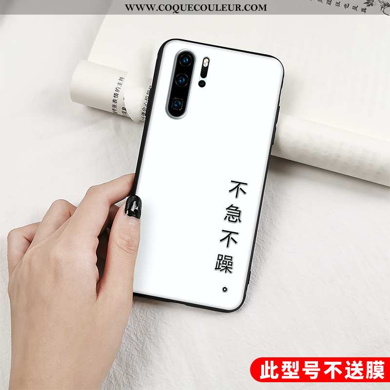 Étui Huawei P30 Pro Protection Blanc Étui, Coque Huawei P30 Pro Gaufrage Tout Compris Blanche