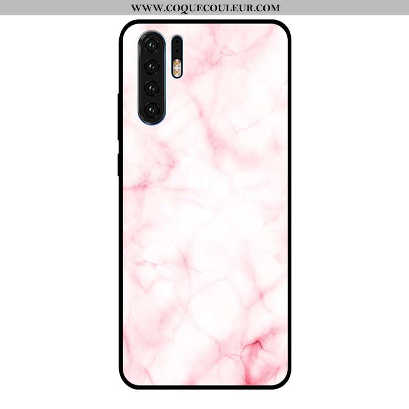 Housse Huawei P30 Pro Protection Amoureux Grand, Étui Huawei P30 Pro Verre Couvercle Arrière Rose