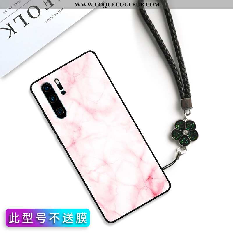 Housse Huawei P30 Pro Protection Amoureux Grand, Étui Huawei P30 Pro Verre Couvercle Arrière Rose