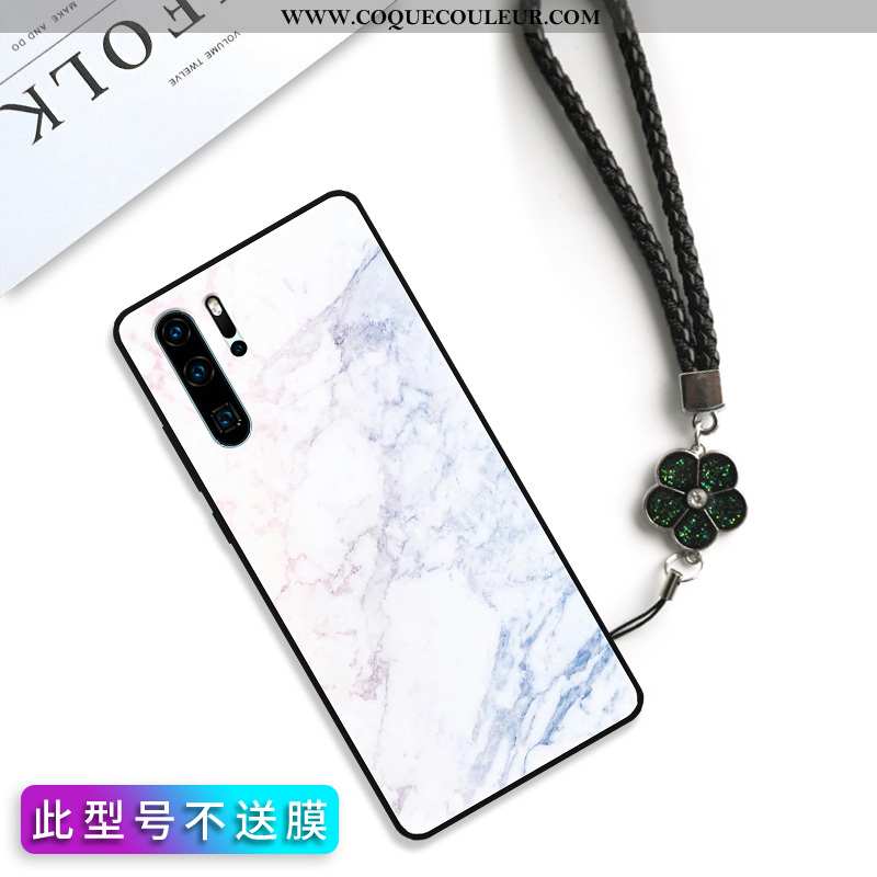 Housse Huawei P30 Pro Protection Amoureux Grand, Étui Huawei P30 Pro Verre Couvercle Arrière Rose