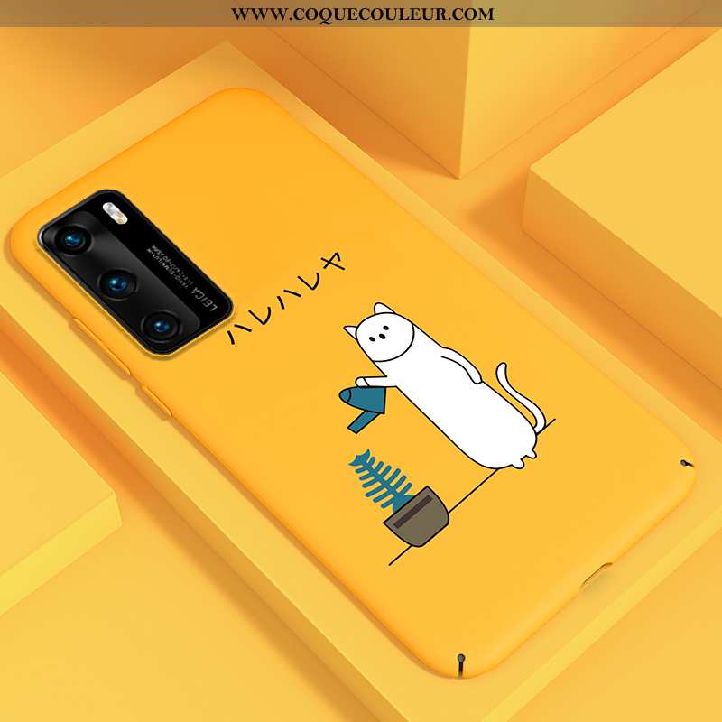 Étui Huawei P40 Légère Tout Compris Ultra, Coque Huawei P40 Délavé En Daim Net Rouge Jaune