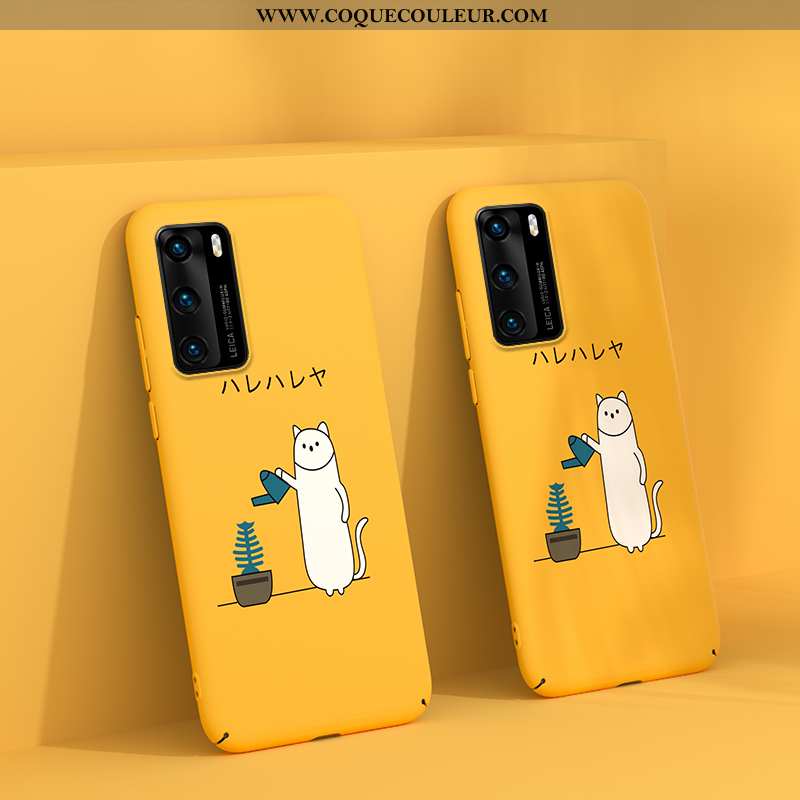 Étui Huawei P40 Légère Tout Compris Ultra, Coque Huawei P40 Délavé En Daim Net Rouge Jaune