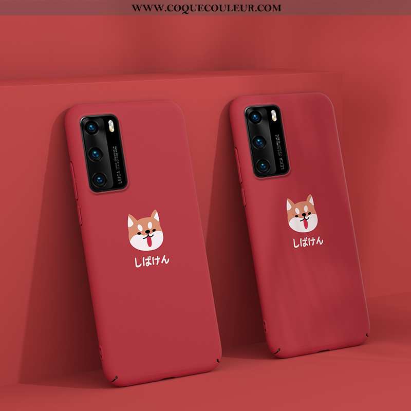 Étui Huawei P40 Légère Tout Compris Ultra, Coque Huawei P40 Délavé En Daim Net Rouge Jaune