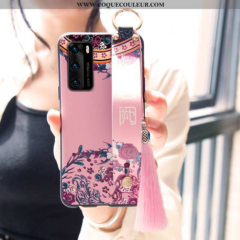 Housse Huawei P40 Fluide Doux Étui Téléphone Portable, Huawei P40 Protection Incassable Violet