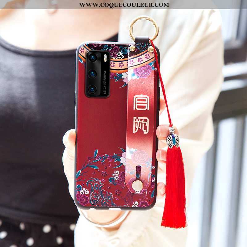 Housse Huawei P40 Fluide Doux Étui Téléphone Portable, Huawei P40 Protection Incassable Violet