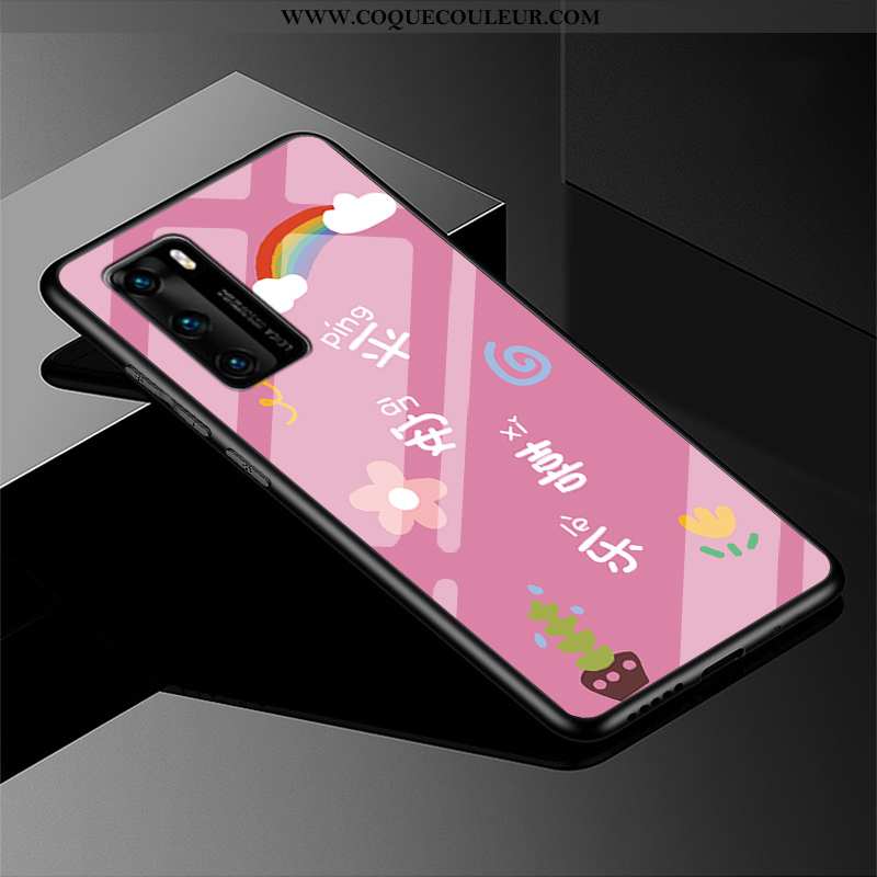 Housse Huawei P40 Créatif Téléphone Portable Coque, Étui Huawei P40 Tendance Fluide Doux Verte