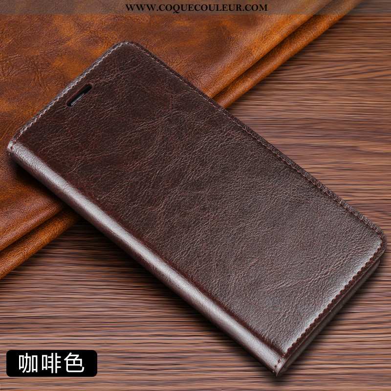 Étui Huawei P40 Cuir Véritable Coque Incassable, Huawei P40 Personnalité Housse Marron