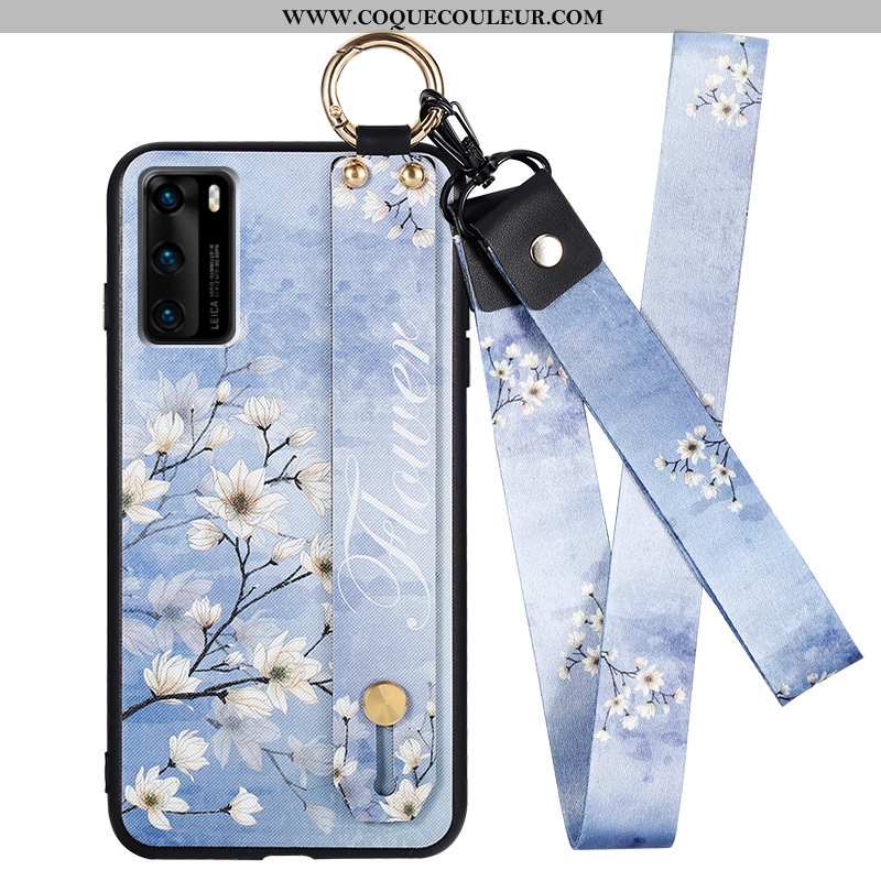 Étui Huawei P40 Fluide Doux Personnalité Ultra, Coque Huawei P40 Silicone Bleu