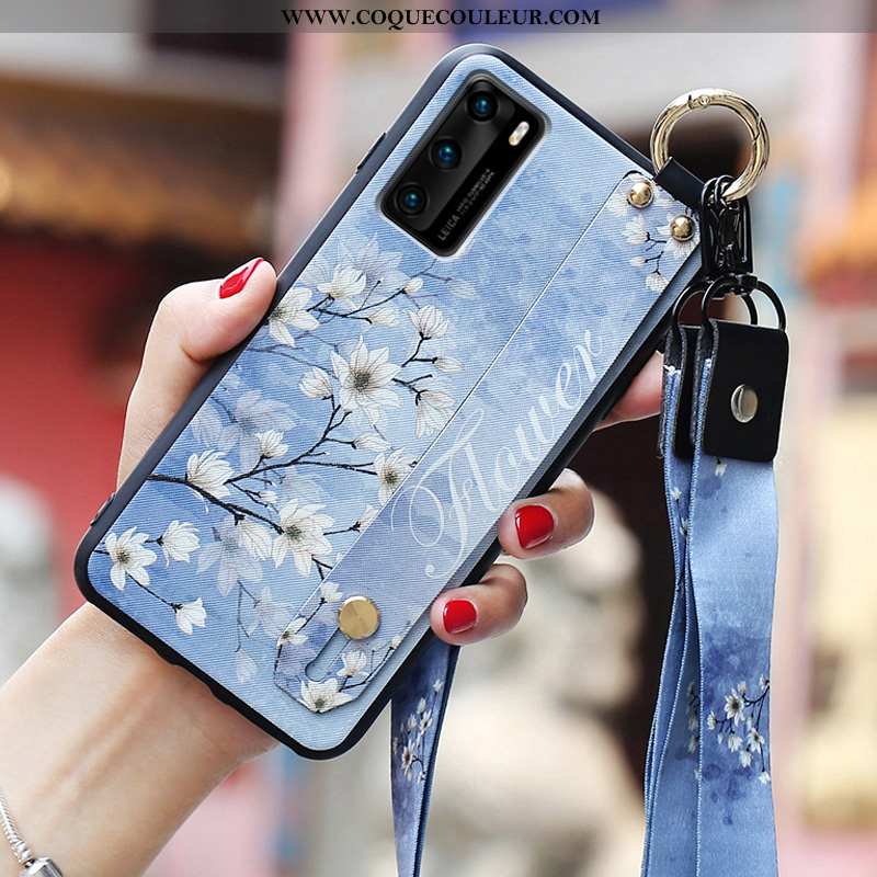 Étui Huawei P40 Fluide Doux Personnalité Ultra, Coque Huawei P40 Silicone Bleu