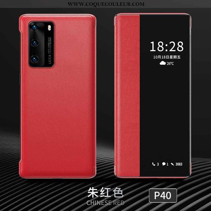 Étui Huawei P40 Personnalité Cuir Dormance, Coque Huawei P40 Créatif Protection Rose