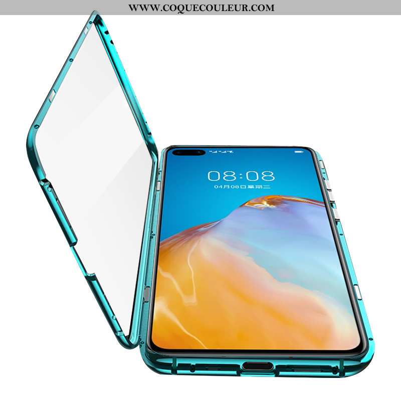 Étui Huawei P40 Protection Coque Difficile, Huawei P40 Métal Téléphone Portable Verte