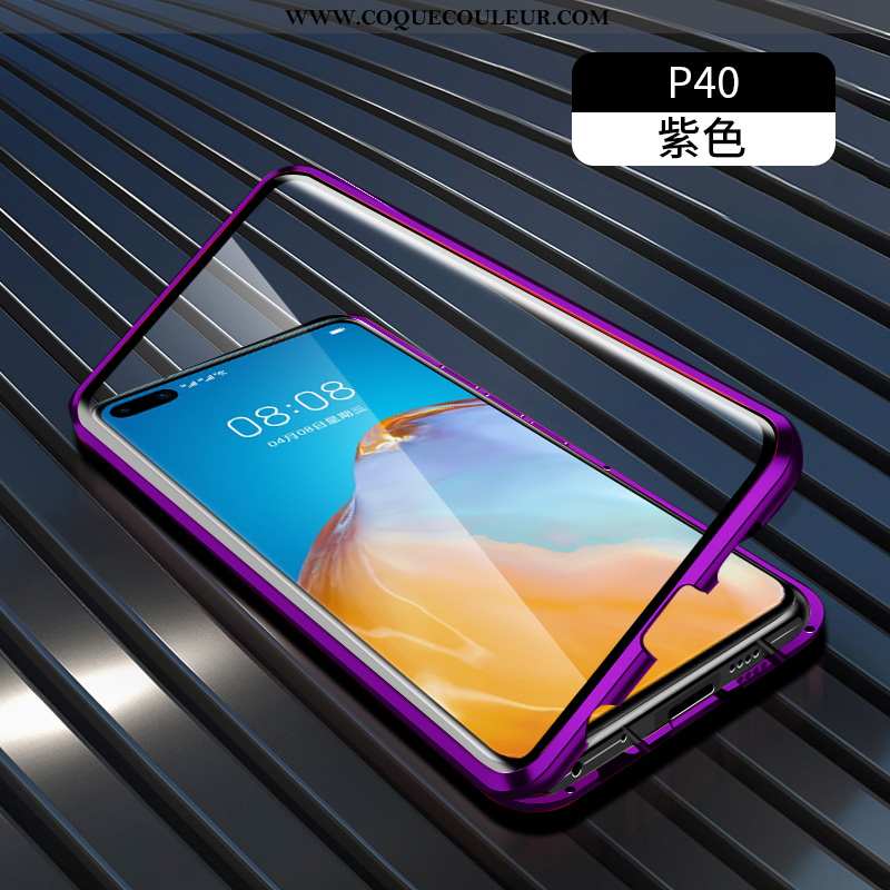 Étui Huawei P40 Protection Coque Difficile, Huawei P40 Métal Téléphone Portable Verte