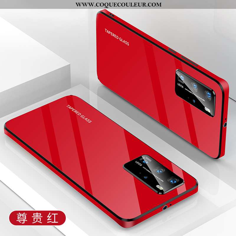 Housse Huawei P40 Silicone Rouge Tendance, Étui Huawei P40 Protection Tout Compris