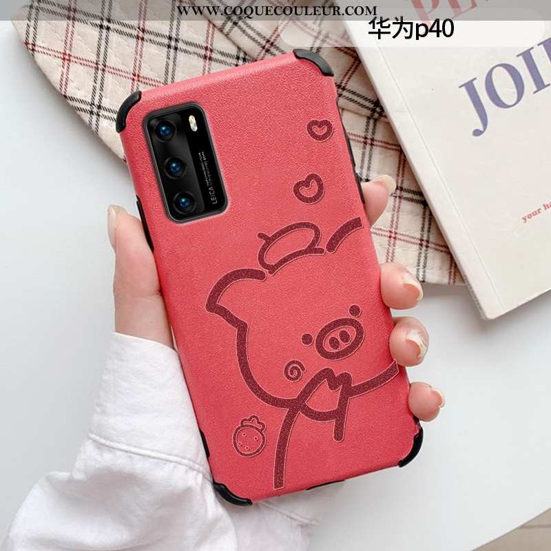 Coque Huawei P40 Cuir Fluide Doux Soie Mulberry, Housse Huawei P40 Modèle Fleurie Mode Violet