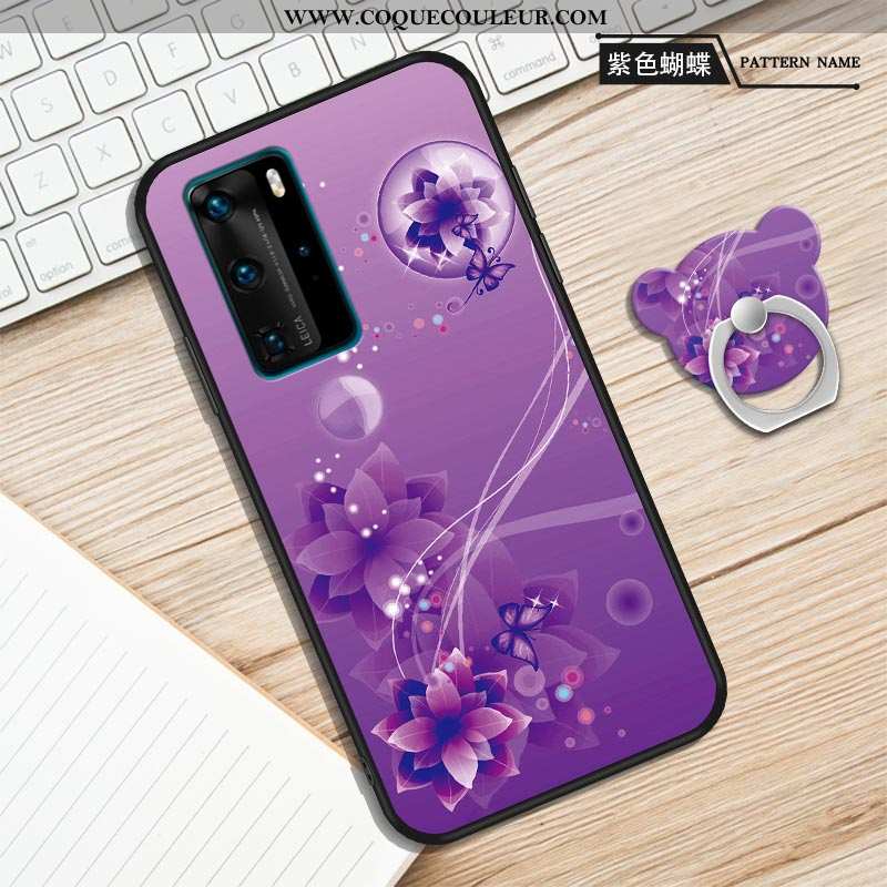 Housse Huawei P40 Fluide Doux Violet Coque, Étui Huawei P40 Protection Tout Compris