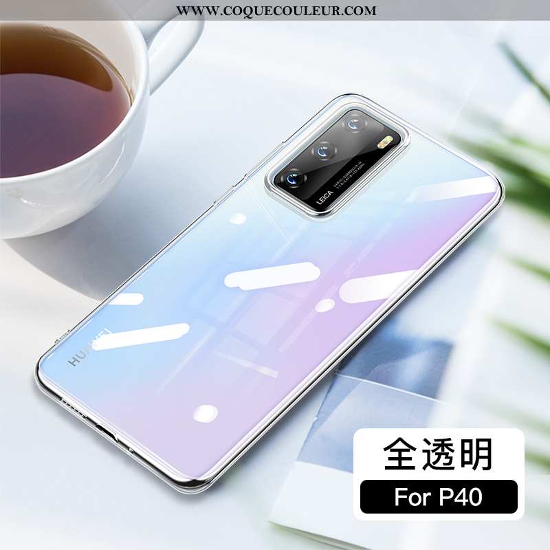 Étui Huawei P40 Créatif Tout Compris Incassable, Coque Huawei P40 Charmant Britanique Bleu