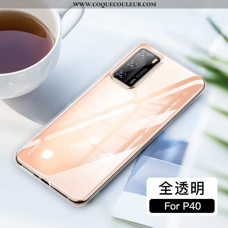 Étui Huawei P40 Créatif Tout Compris Incassable, Coque Huawei P40 Charmant Britanique Bleu