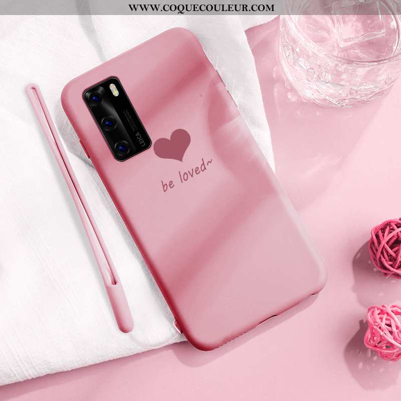 Coque Huawei P40 Charmant Créatif Téléphone Portable, Housse Huawei P40 Ultra Protection Rose