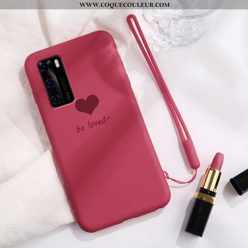 Coque Huawei P40 Charmant Créatif Téléphone Portable, Housse Huawei P40 Ultra Protection Rose