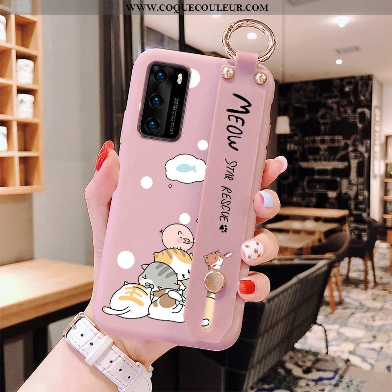 Étui Huawei P40 Silicone Rose Téléphone Portable, Coque Huawei P40 Personnalité Incassable