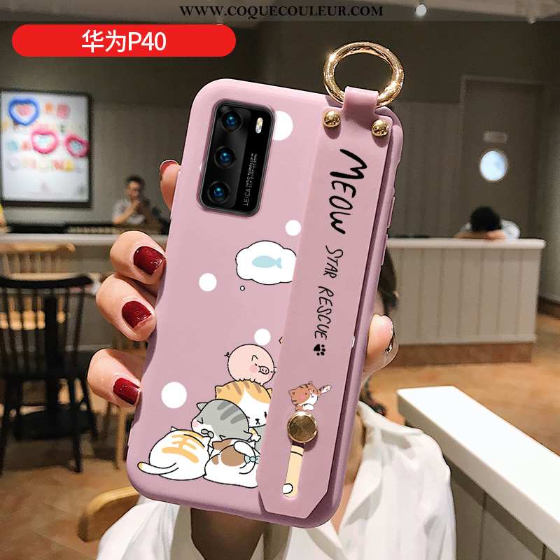 Étui Huawei P40 Silicone Rose Téléphone Portable, Coque Huawei P40 Personnalité Incassable