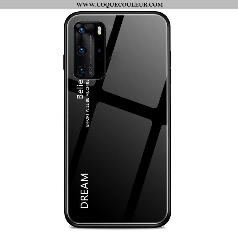 Coque Huawei P40 Personnalité Incassable Silicone, Housse Huawei P40 Créatif Couleur Unie Noir