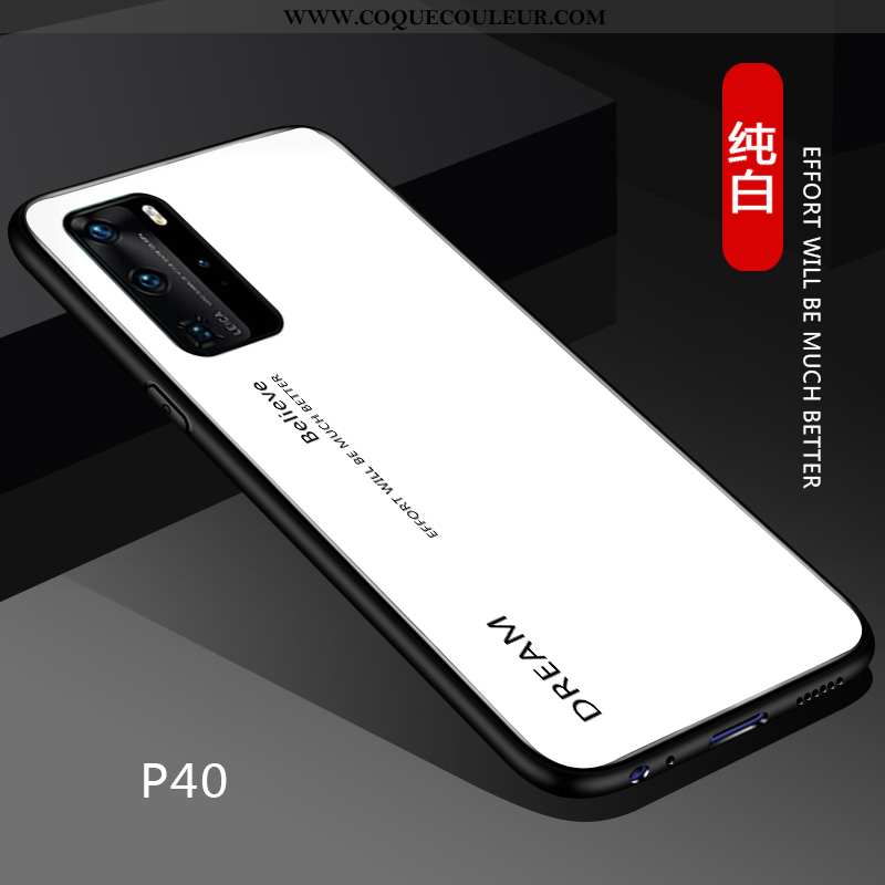 Coque Huawei P40 Personnalité Incassable Silicone, Housse Huawei P40 Créatif Couleur Unie Noir