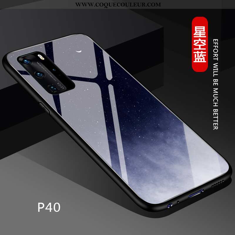 Coque Huawei P40 Personnalité Incassable Silicone, Housse Huawei P40 Créatif Couleur Unie Noir