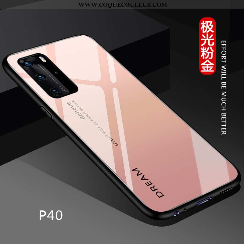 Coque Huawei P40 Personnalité Incassable Silicone, Housse Huawei P40 Créatif Couleur Unie Noir