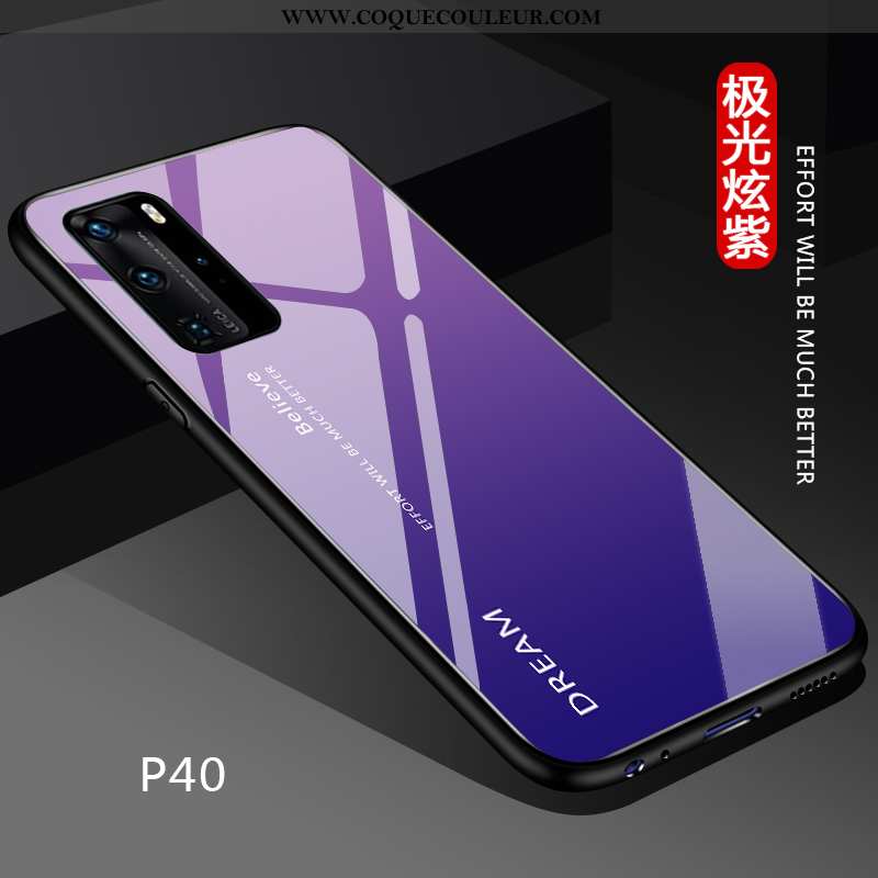 Coque Huawei P40 Personnalité Incassable Silicone, Housse Huawei P40 Créatif Couleur Unie Noir