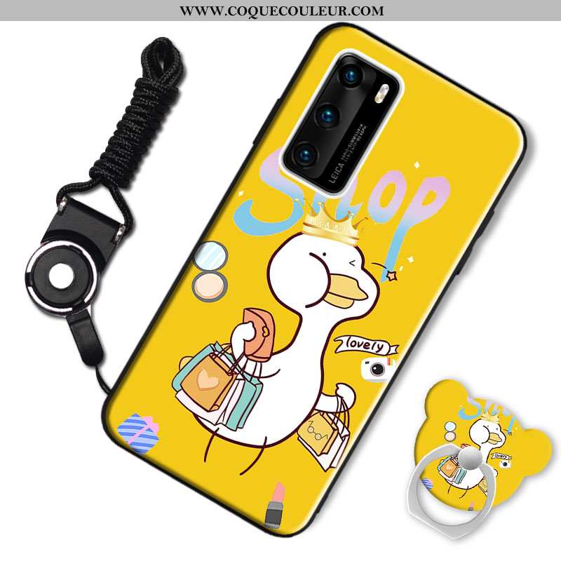 Housse Huawei P40 Dessin Animé Tendance Délavé En Daim, Étui Huawei P40 Charmant Personnalité Bordea