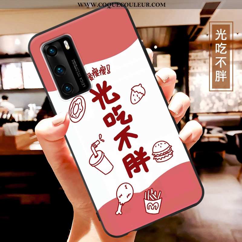 Étui Huawei P40 Charmant Coque Incassable, Huawei P40 Ultra Dessin Animé Rouge