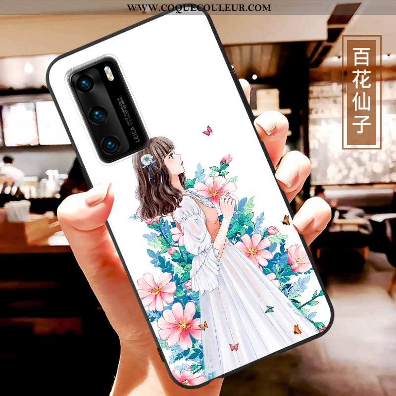 Étui Huawei P40 Charmant Coque Incassable, Huawei P40 Ultra Dessin Animé Rouge