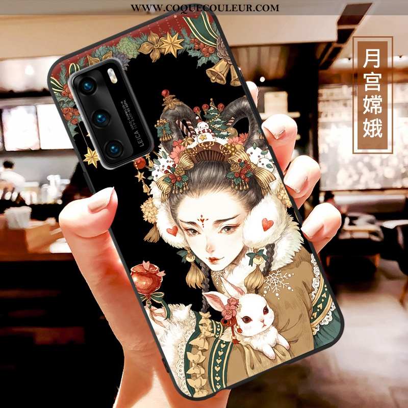 Étui Huawei P40 Charmant Coque Incassable, Huawei P40 Ultra Dessin Animé Rouge