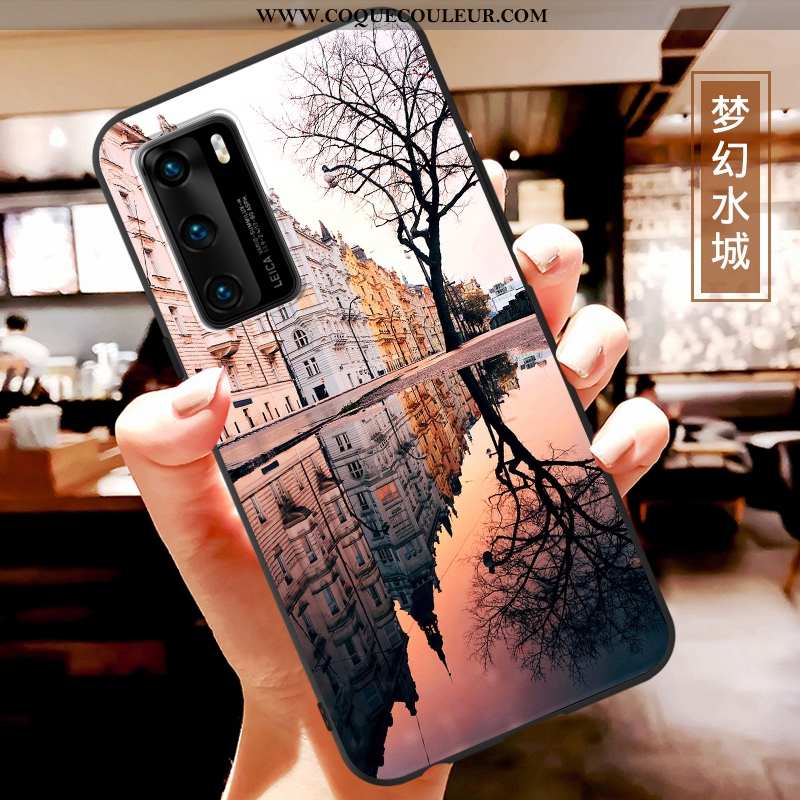 Étui Huawei P40 Charmant Coque Incassable, Huawei P40 Ultra Dessin Animé Rouge