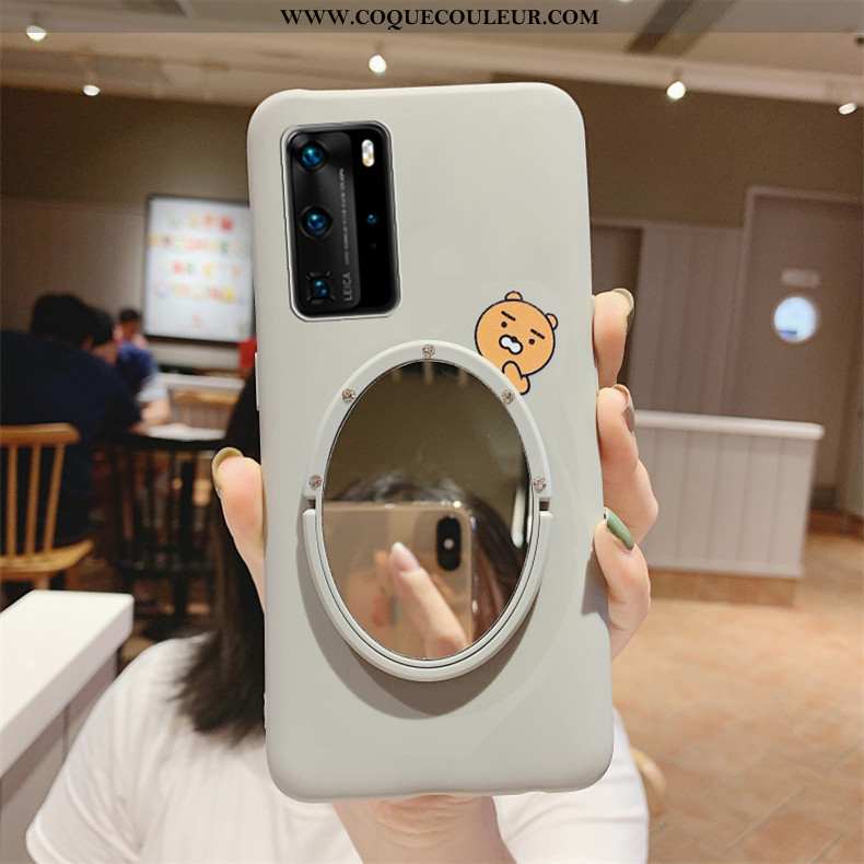 Étui Huawei P40 Silicone Dessin Animé Personnalité, Coque Huawei P40 Mode Téléphone Portable Verte