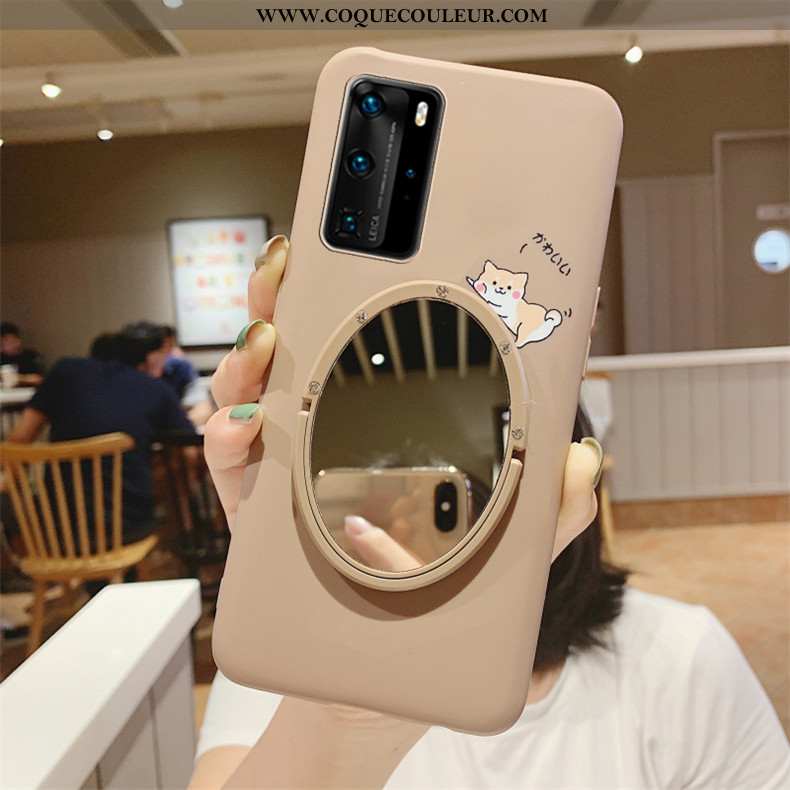 Étui Huawei P40 Silicone Dessin Animé Personnalité, Coque Huawei P40 Mode Téléphone Portable Verte