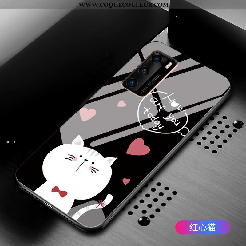 Coque Huawei P40 Protection Personnalité Tout Compris, Housse Huawei P40 Verre Fluide Doux Noir