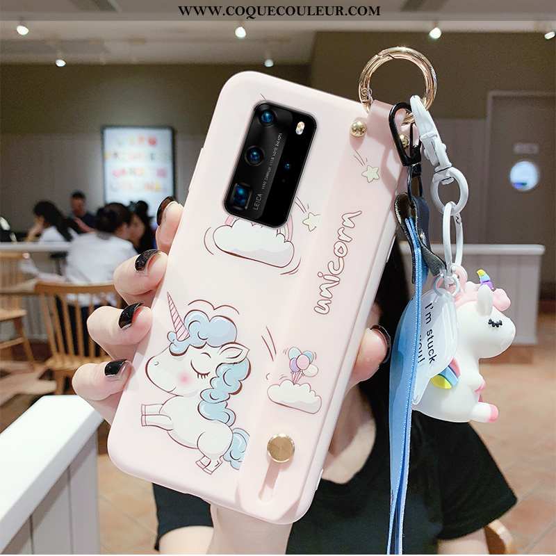 Coque Huawei P40 Personnalité Incassable Protection, Housse Huawei P40 Créatif Étui Rose