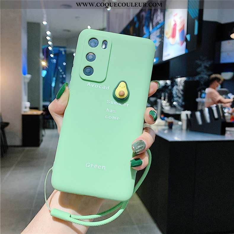 Housse Huawei P40 Tendance Téléphone Portable Silicone, Étui Huawei P40 Légère Personnalité Verte