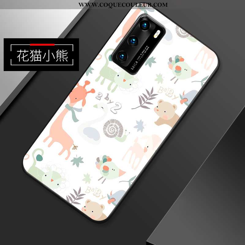 Étui Huawei P40 Ultra Tout Compris Dessin Animé, Coque Huawei P40 Tendance Blanche