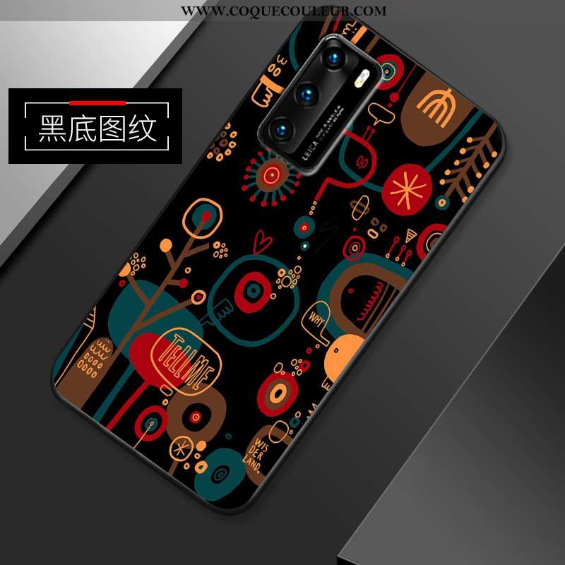 Étui Huawei P40 Ultra Tout Compris Dessin Animé, Coque Huawei P40 Tendance Blanche