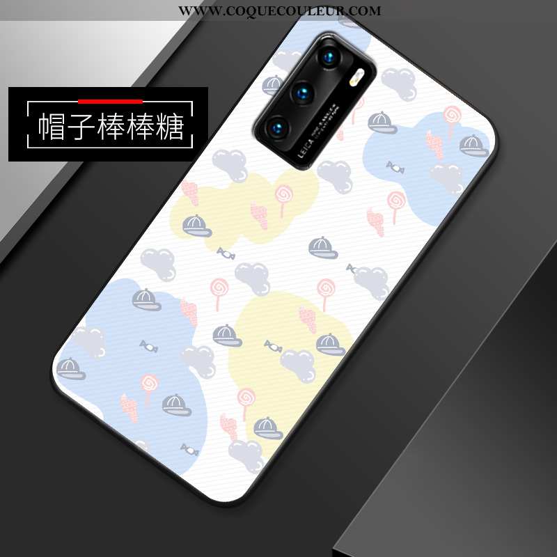 Étui Huawei P40 Ultra Tout Compris Dessin Animé, Coque Huawei P40 Tendance Blanche