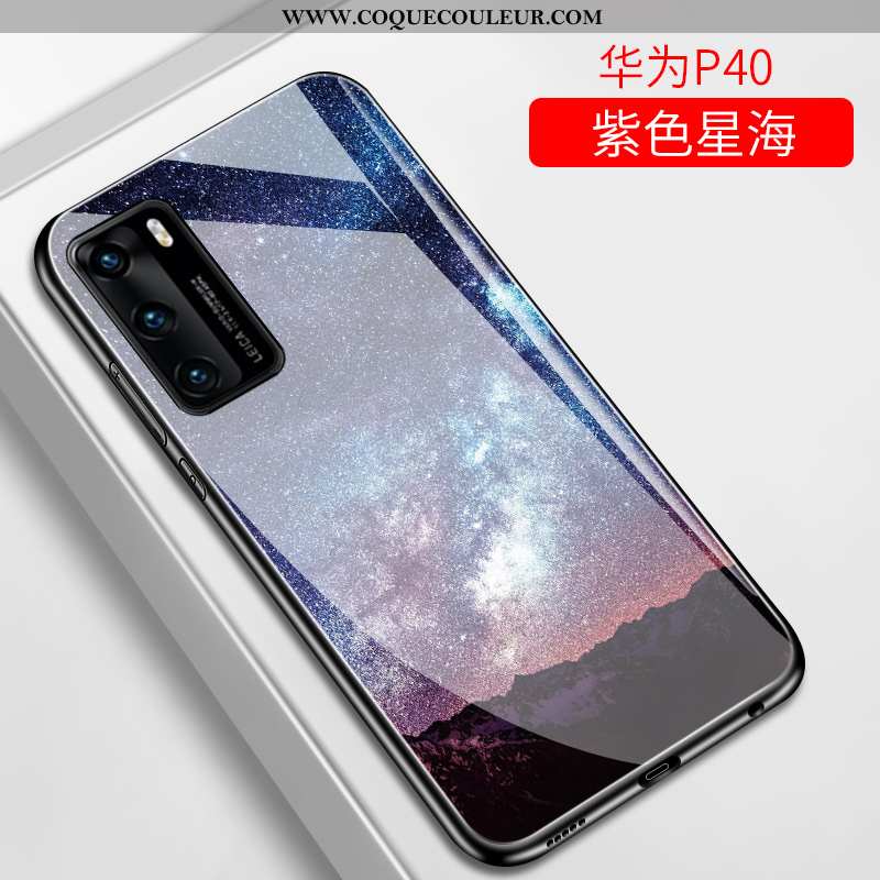 Étui Huawei P40 Tendance Personnalité Miroir, Coque Huawei P40 Légère Créatif Violet