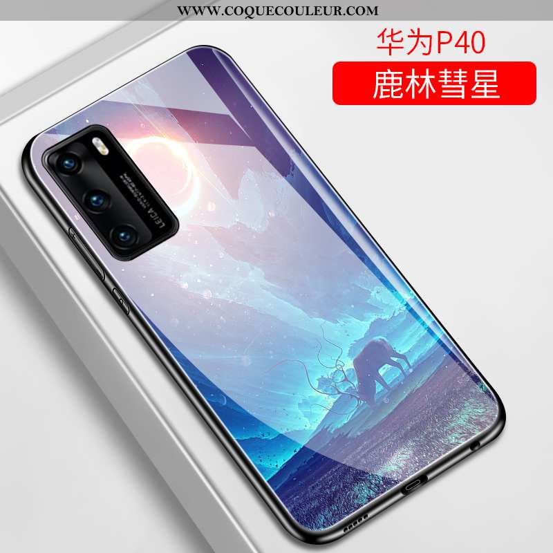 Étui Huawei P40 Tendance Personnalité Miroir, Coque Huawei P40 Légère Créatif Violet