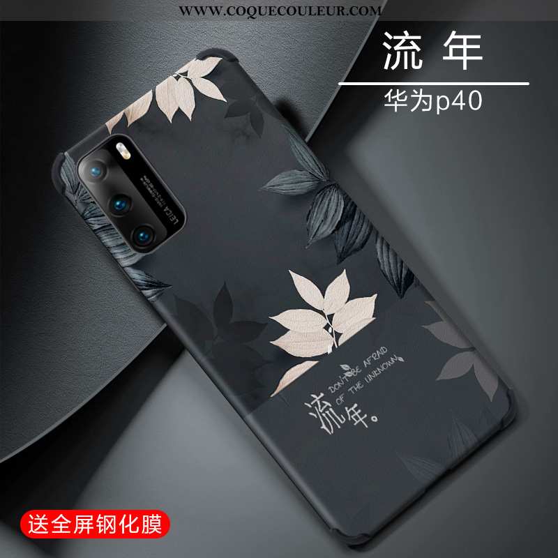 Housse Huawei P40 Protection Fluide Doux Vent, Étui Huawei P40 Délavé En Daim Verte