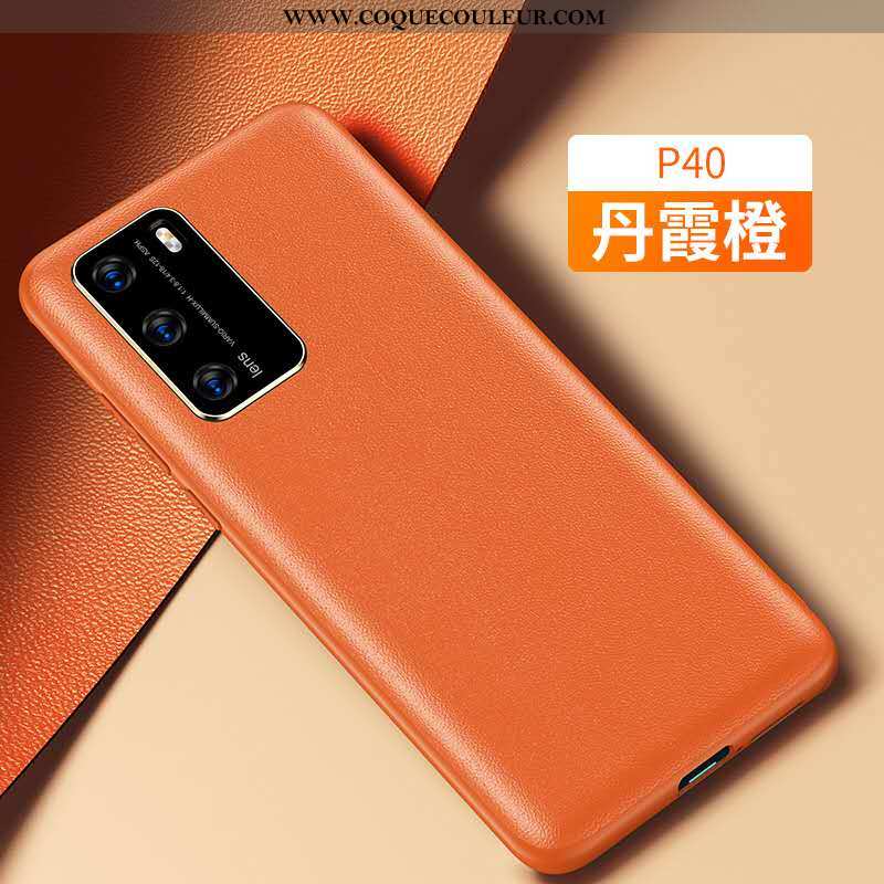 Housse Huawei P40 Cuir Coque Incassable, Étui Huawei P40 Téléphone Portable Violet