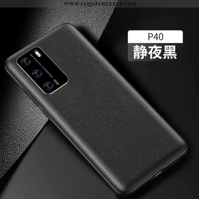 Housse Huawei P40 Cuir Coque Incassable, Étui Huawei P40 Téléphone Portable Violet