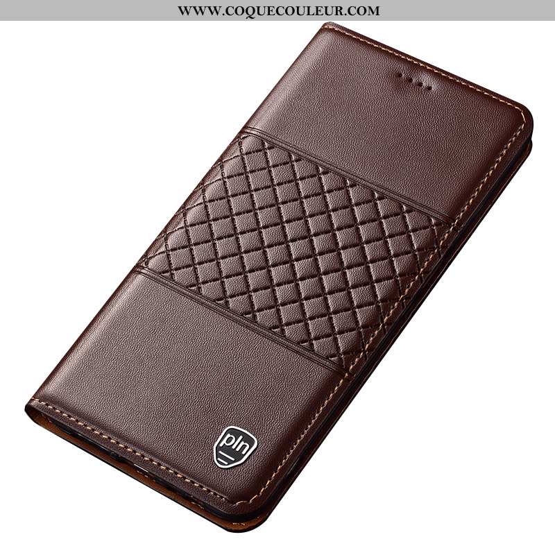 Coque Huawei P40 Cuir Étui, Housse Huawei P40 Protection Luxe Marron