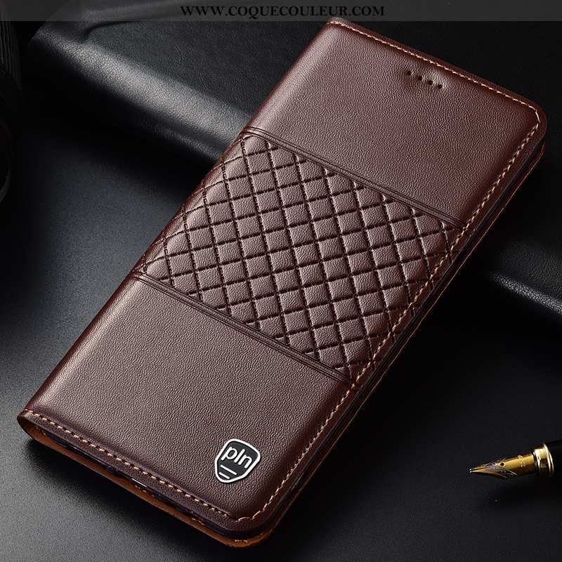 Coque Huawei P40 Cuir Étui, Housse Huawei P40 Protection Luxe Marron